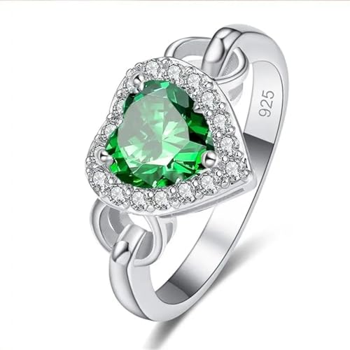 Yaleneday Ring Ringe Damen Bijouterie Herren Grüner Und Blauer Luxuriöser Großer Herzförmiger Ring Liebesring Partyschmuck Für Frauen 8 Deepgreen von Yaleneday