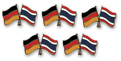 Yantec Pins 5er Pack Deutschland - Thailand Freundschaftspin Gold Pin von Yantec Pins