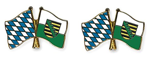 Yantec Freundschaftspin 2er Pack Bayern Sachsen Pin Anstecknadel Doppelflaggenpin von Yantec Pins