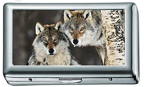 Animals Norway Gray Wolf Wolves Zigarettenetui / -schachtel Visitenkartenetui Edelstahlgehäuse Silber Metall-Geldbörsenschutz Animals Norway Gray Wolf Wolves Zigarettenetui / -schachtel Visitenkartenetui Edelstahlgehäuse Silber Metall-Geldbörsenschutz von YENDOSTEEN