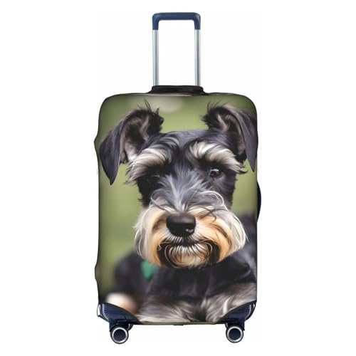 Yanyu Universal-Kofferhülle mit Schnauzer-Aufdruck, elastisch, waschbar, Reisegepäckschutz, Erwachsenengepäck, Weiss/opulenter Garten, X-Large von Yanyu