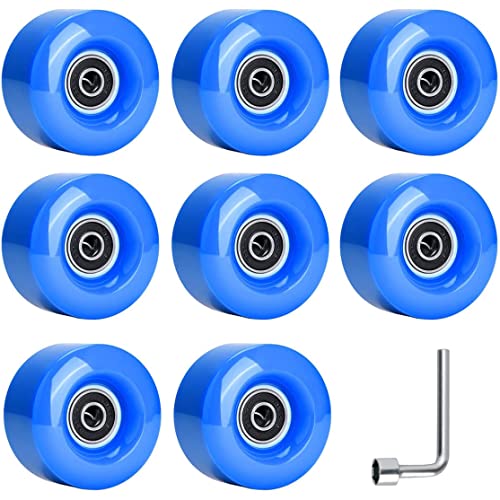 Yaoliucp Skate Räder Set Ersatz PU Quad Roller Skate Räder mit Schraubenschleimhuhnzubehör blau 8pcs, Skate Räder von Yaoliucp