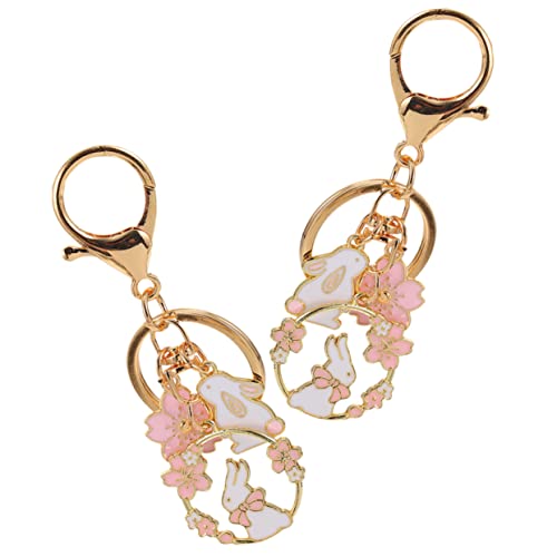 2St Hase Schlüsselanhänger Kaninchen Schlüsselanhänger 2023 Auto schlüsselanhänger Kinder Kawaii Keychain Geldbeutel-Anhänger Geschenktütenfüller für Erwachsene Zinklegierung Yardenfun von Yardenfun