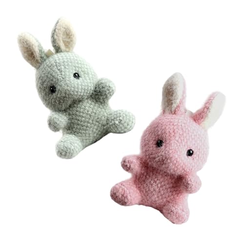 Yardenfun 2St Schlüsselanhänger Schlüsselbund Bunny schlüsselketten geschengutsein kuschelig Minitiere Riolu-Plüsch Mini-Hasen Schlüsselringe Plüsch hängende Ornamente Cartoon-Puppendekore von Yardenfun