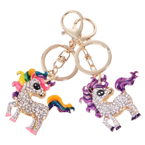 Yardenfun 2er Set Einhorn Schlüsselanhänger Mit Strass Glitzernde Charm Anhänger Für Taschen Exquisite Schlüsselketten Zubehör Für ädchen üße Einhorn Schlüsselanhänger von Yardenfun