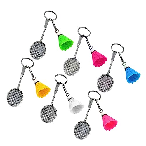 Yardenfun 6St Badminton-Schlüsselanhänger Fußball-Tennis Tennis-Schlüsselanhänger Kette Modisch Auto schlüsselanhänger car Keychain Geburtstagsgeschenk Schlüsselanhänger-Anhänger Kunststoff von Yardenfun