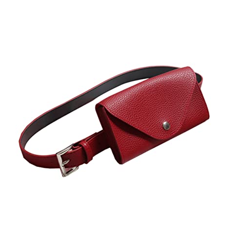 Yardenfun Pu Rote Mini Gürtel Handytasche Für Damen Kleine Hüfttasche Aus Kunstleder Smartphone Geldbörse Mit Umschlag Praktische Gürtel Handtasche Für Alltag Und Freizeit von Yardenfun