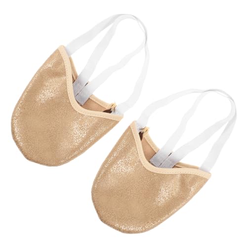 Yardwe 1 Paar Ballettbedarf Gymnastikschuhe Fitness Schuhe Indoor Schuhe zwillengummi stall Tanzschuhe für Pirouetten Fuß zum Tanzen Zehenschutz Damen professionelle Zehenbeutel Pu Golden von Yardwe