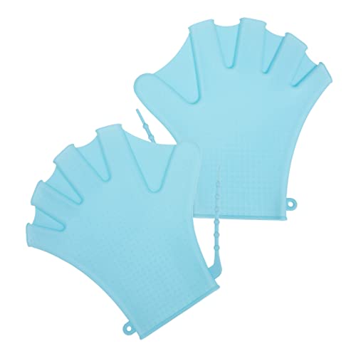 Yardwe 1 Paar Schwimmhandschuhe Tauchhilfshandschuhe Silikon Schwimmpaddel Silikon Schwimmpaddel Wasserbeständige Handschuhe Verstellbare Pool Handschuhe Schwimmhäute Handschuhe von Yardwe