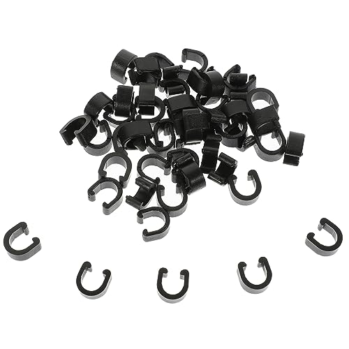 Yardwe 1 Satz Haken Drahtseilklemmen Kabelclips Kleben Laufbahn Kabelaufwicklungs-Organizer Cable Clips Cable Clamp Kabelbügel Anleitung Fahrradschlauch Rohrführung Plastik Black 50 Stück von Yardwe