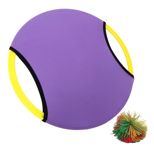 Yardwe 1 Satz Hüpfballplatte Outdoor Kindergarten Ball Fangen Lila Toss Ball Fangballspiel lustiges interaktives Paddelball Abs Violett von Yardwe