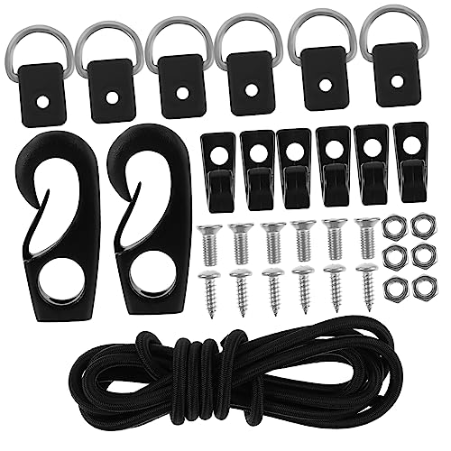 Yardwe 1 Satz Kajak-Bungee-Seil-Set Befestigungsschnalle für Paddel Feste Schnalle für Kajak Boot-Dock-Seil bootsleine bootsseil Paddel Feste Schnalle Liegeplatzversorgung ，， Black von Yardwe