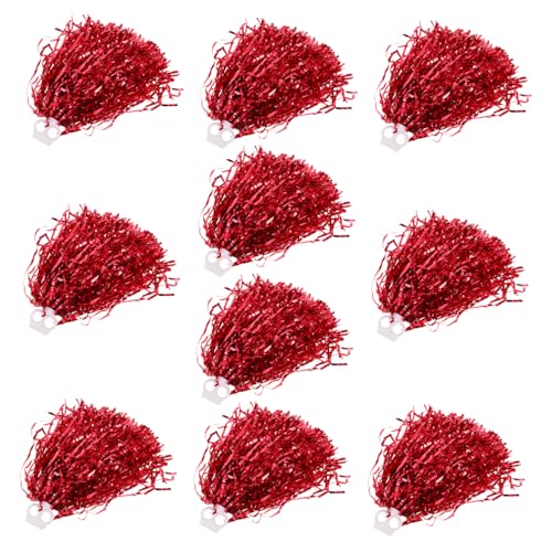 Yardwe 1 Satz Pom Poms Hersteller Gastgeschenke Für Sportveranstaltungen Pompons Cheerleader Cheerleader-bommel Jubel Pom Pom Cheerleader Pom Cheerleader-ornamente Pvc Rot 10st von Yardwe