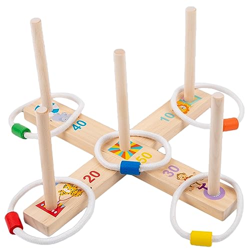 Yardwe 1 Satz Ringspielzeug für Lernspielzeug werfen Ring Ringwurfspiel für Agility-Übungsspiele Spielzeuge mit Wurfringen Outdoor- für Kleinkinder hölzern von Yardwe