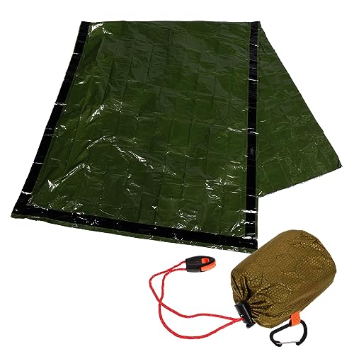 Yardwe 1 Satz tragbarer Schlafsack kuscheldecke warm Camping-Schlafsack warm Blanket Abdeckung Schlafsack für Erwachsene Zelt Notfall-Thermodecke Notfalltasche PE-Aluminiumfolie Green von Yardwe