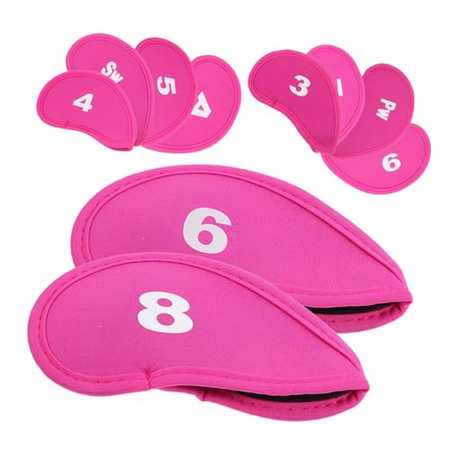 Yardwe 10st Golfschläger-Abdeckung Golfball Golfzubehör Golf-Putting-Matte Vize-golfbälle Golfhandtuch Golf Standbag Golfclubs Golfhandtücher Golffahrer Golfhandschuhe Golf-Tee Stoff Rosy von Yardwe