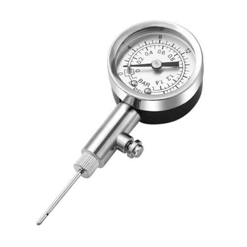 Yardwe 1Stk Barometer handlenzpumpe pumpe manuell Basketball Accessories Luftpumpe Poolpumpen-Manometer Bälle Druckmesser Luftdruckmesser aus Metall Druckmesser mit Metallkugeln Silver von Yardwe