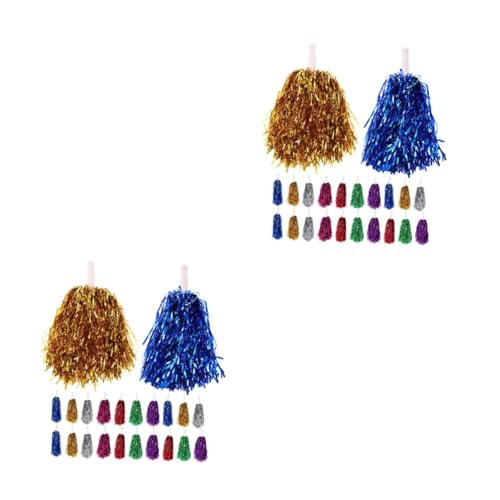 Yardwe 2 Sätze Cheerleader-blumenball Pompons Pompom-Masse Bommel Jubel Poms Tanzen Jubeln Pom Pom Jubel Pompoms Pom Poms Cheerleading Pom-pom-Cheerleading Plastik 28 Stück * 2 von Yardwe