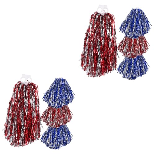 Yardwe 2 Sätze Cheerleader-blumenball Roter Cheerleaderbommel Cheerleader-Party Jubeln Cheerleader-kostüm Pompons Pom Poms Cheerleading Cheer Pompom Requisiten Sport 4 Stück * 2 von Yardwe