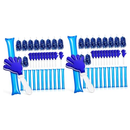 Yardwe 2 Sätze Cheerleading-Set mit aufblasbarem Stab Event geräuschemacher Pompons für Sportveranstaltungen Klöppel Krachmacher Masse Lärm Cheerleader-Ornamente Handklöppel Plastik Blue von Yardwe