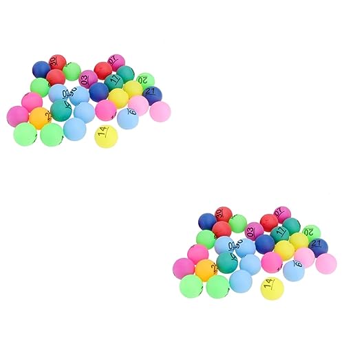 Yardwe 2 Sätze Lotteriekugel Pongbälle Mini-Pong Lottokugel Bingo-käfig-bälle Nummerierte Kugeln Für Zeichnungen Bingo-pingpong Party-Requisiten Spiel Plastik Colorful 30 Stück * 2 von Yardwe