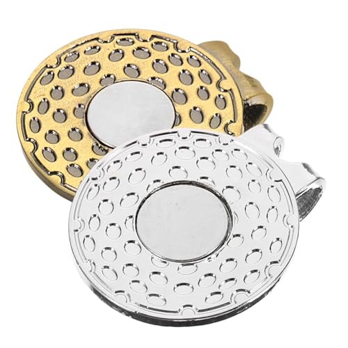 Yardwe 2St Golfhut-Clip hat Clip Golf Clubs golfballs Golfschläger Hutklammer Huthalterung Golf Ball filigraner Ballmarker praktischer Hutmarker Golfversorgung Ballmarker geschenkt Magnet von Yardwe