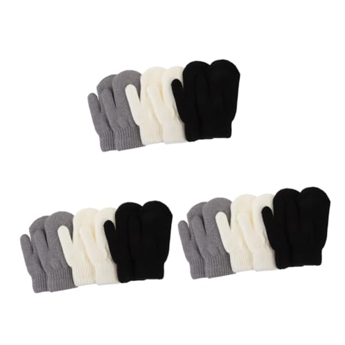 Yardwe 3 Sätze Fleece-fingerhandschuhe Mütze Schwarze Winterhandschuhe Warmer Handschuh Winterhandschuhe Für Damen Kalt Verdickte Winterhandschuhe Outdoor-Accessoire Acryl 3 Paare * 3 von Yardwe