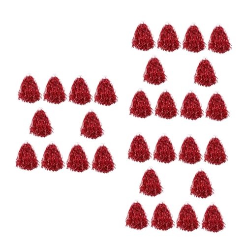 Yardwe 3 Sätze Gastgeschenke Für Sportveranstaltungen Tanzpompons Sportpompons Handheld-Cheerleading-Requisiten Festival-Pompons Kompakter Bommel Jubelnde Requisiten PVC Rot 10 Stück * 3 von Yardwe