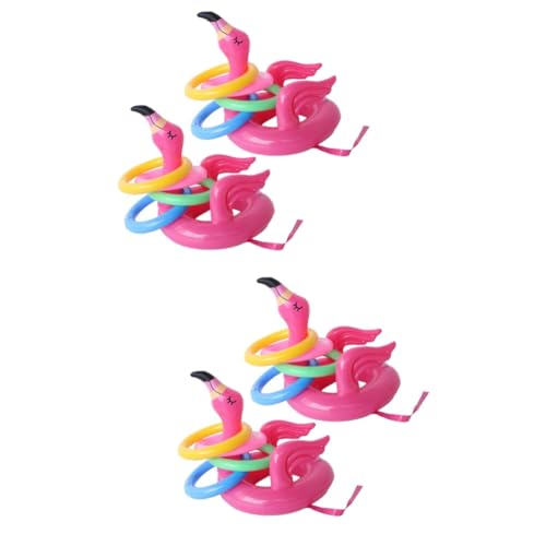 Yardwe 4 Sets Flamingo Zwinge Outdoor Spielzeug Wurfring Spielzeug Wurfring Spielzubehör Ring Wurf Spiel Spielzeug Flamingo Wurf Ring Spielzeug Wurfspiel Reifen Ring Wurf von Yardwe