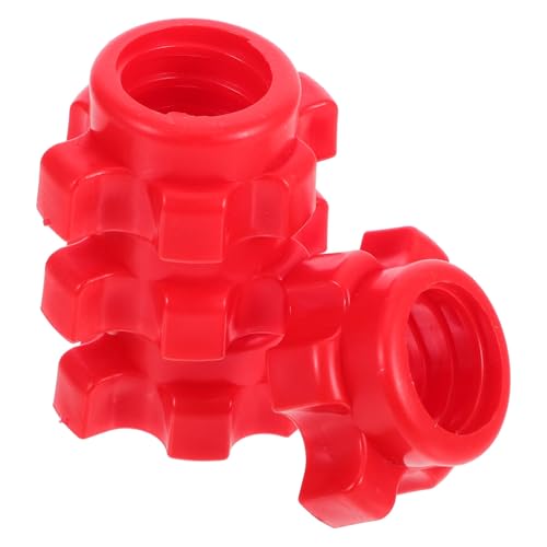 Yardwe 4 Stück Nusszubehör Gym zubehör Gym Accessories Dumbbell Fixierung Hantelstangen Zubehör Langhantelpolster mit Gewinde Griff Zubehör zur Langhantelbefestigung Hantelnuss Sport rot von Yardwe