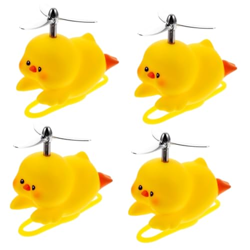 Yardwe 4 Stück Puppenschmuck Gadget Autoklingel Zubehör für Fahrräder dekompressionsspielzeug dekompressions Lenker zubehör lustig Fahrradlenkerpropeller Vinyl Yellow von Yardwe