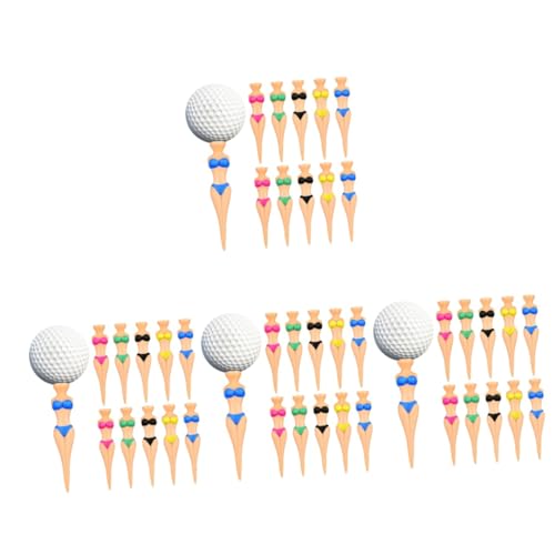 Yardwe 40 STK Kugelbolzen Women's Bikinis damenbikiniset Golfbälle aus Kunststoff Golfbasis Geschenke Nagelzubehör lustige Golf-T-Shirts Lustiges Golf-Tee-Zubehör Schüttgut Halterung Mann von Yardwe
