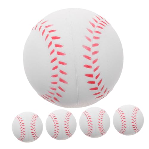 Yardwe 5St Kinder-Baseball kleine Softbälle Schlagübungen Baseballs Schwammbälle Schwammball Übungsbälle im Freien matschiger Baseball Baseballtraining weiche Baseballs Übungsball Pu Weiß von Yardwe