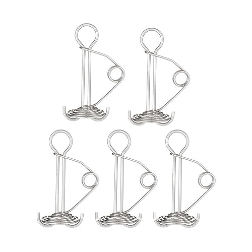 Yardwe 5st Federschnalle Fischgrätennagel Spanner Stangen Erdnägel Für Schwere Beanspruchung Abs Schnalle Drehen Plane Wind Pop Gitter Frühling Aufblasbares Zelt Silver Rostfreier Stahl von Yardwe