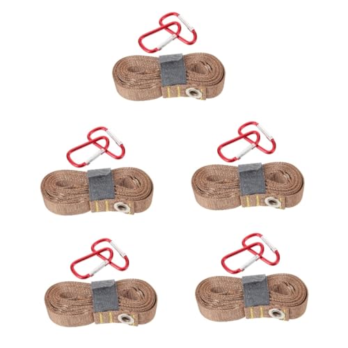 Yardwe 5st Wäscheleine Bündeln Zeltclip Stangen Heißes Zelt Zelthaken Bungee Campingpavillon Seile Karabiner Rucksackreisen Im Freien Campingplane Camping-heringe Lagerzubehör Brown Nylon von Yardwe