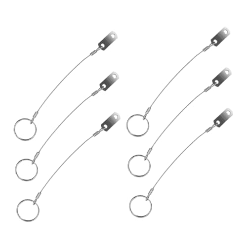 Yardwe 6st Anti-verlorener Seilstift Sicherheitsdrahtseil Bimini-Tops Für Boote Bimini-top-pin Mit Schnellverschluss Coil-Lanyard Edelstahlseil Boot-Hardware Silver Edelstahl 316 von Yardwe