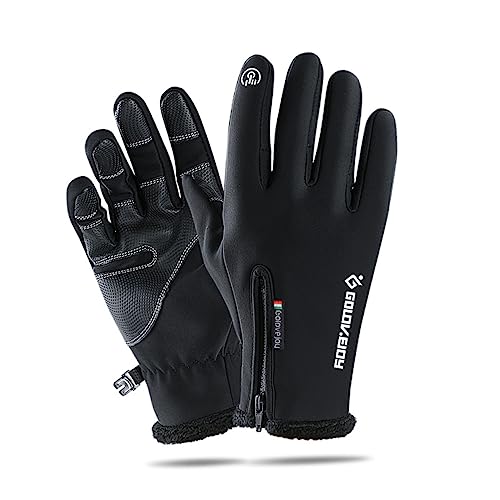 Yardwe Fahrradhandschuhe Für Winteraktivitäten wasserdichte Warme Touchscreen Handschuhe Für Radfahren Laufen Und Klettern Unisex Größe M Schwarz Ideal Für Outdoor Sportarten von Yardwe