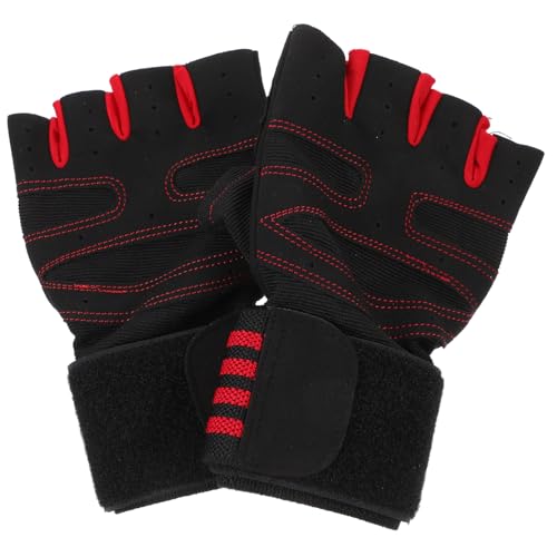 Yardwe - Trainingshandschuhe Für Herren Halbfinger-fitnesshandschuhe Atmungsaktives Material Gewichtheberhandschuhe Rot/schwarz XL von Yardwe