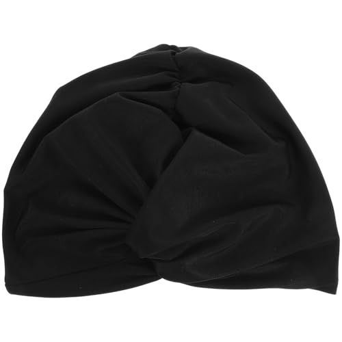 Yardwe Strandhut-Badekappe Duschhaube für Badekappe für langes Haar Baseballmütze für Damen Plissierte Badekappe Thermal- Badekappen für Damen Mützen zum Schwimmen Nylon Black von Yardwe