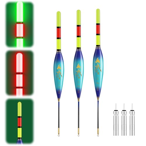 3 Stück Led Posen Angeln, 4g/5g/6g Led Angelposen mit CR425 Batterie, Leuchtend Angeln Schwimmt Posen Set, Geeignet für Weitwürfe, Angelzubehör Kann Tagsüber und Nachts Verwendet Werden 3 Stück Led Posen Angeln, 4g/5g/6g Led Angelposen mit CR425 Batterie, Leuchtend Angeln Schwimmt Posen Set, Geeignet für Weitwürfe, Angelzubehör Kann Tagsüber und Nachts Verwendet Werden von Yarteim
