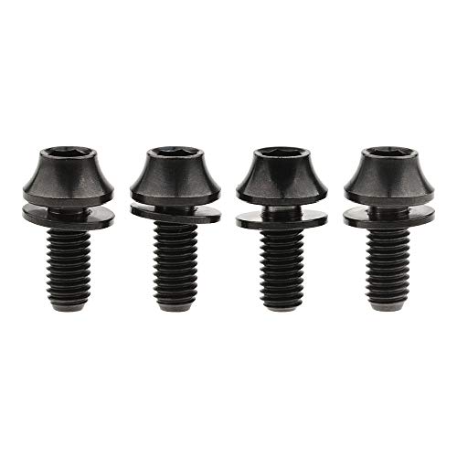 Yaruijia Titan-Schrauben mit Unterlegscheibe für Fahrrad-Wasserflaschen-Halter, M5 x 12mm, 4er Pack, Schwarz Yaruijia Titan-Schrauben mit Unterlegscheibe für Fahrrad-Wasserflaschen-Halter, M5 x 12mm, 4er Pack, Schwarz von Yaruijia