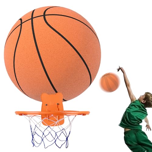 Yatlouba Silent Basketball, Hush Handle Basketball, Basketball ohne Ton, stummgeschalteter Basketball, weicher Basketball, leicht und leicht zu greifen für Basketballspiele im Innen- und Außenbereich von Yatlouba