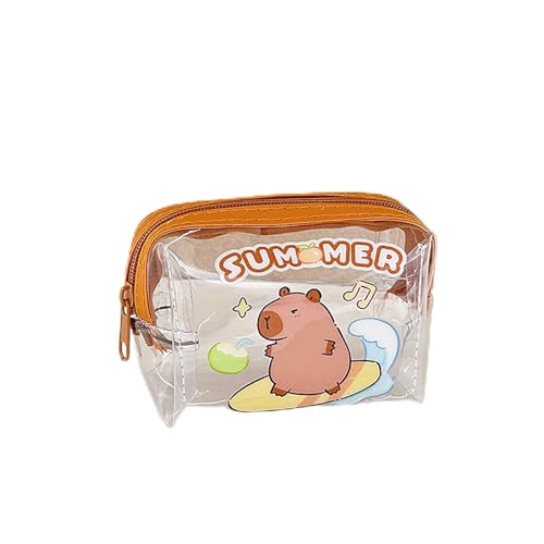 Niedliche Capybara Münzaufbewahrungstasche, transparent, Cartoon, schöne Geldbörse, transparente Taschen, A3, As show von Yawdil