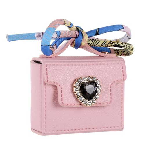 Tragbare Mini-Handtasche Autoschlüssel Aufbewahrungstasche Frauen Mode Tasche Anhänger Lippenstift Parfüm Flasche Kopfhörer Aufbewahrungsbox Geldbörse, rose von Yawdil