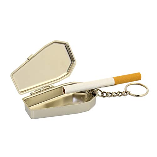 Ycncixwd Weißblech Sarg Form Tasche Aschenbecher Tragbarer Aschenbecher mit Deckel Raucher Asche Box von Ycncixwd