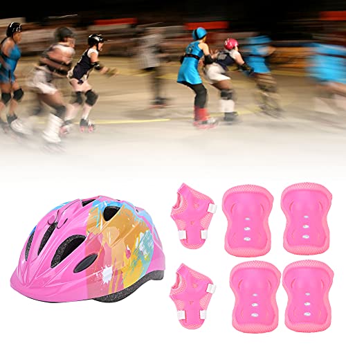 7-teiliges Fahrrad- und Skating-Schutzausrüstungsset für : Schutzhelm, Knie-, Ellenbogen- und Handgelenkschoner für (Kinderversion) von Yctze