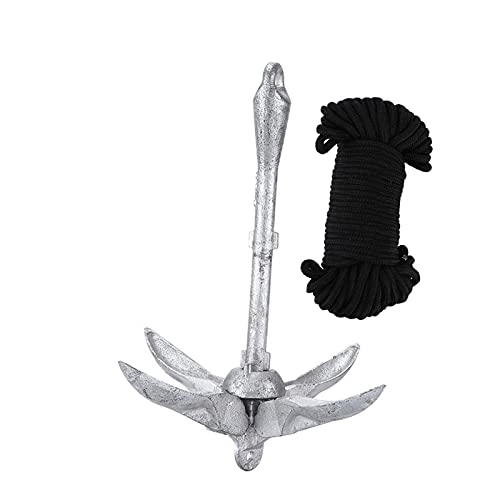 Yctze Bootsanker 5 Kg 3,2 Kg Marine- mit 20 M Seil, Tragbar, Faltbar, Kohlenstoffstahl, Verzinkt, für Boatkcraft Yctze Bootsanker 5 Kg 3,2 Kg Marine- mit 20 M Seil, Tragbar, Faltbar, Kohlenstoffstahl, Verzinkt, für Boatkcraft von Yctze