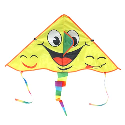 Yctze Hübscher Cartoon-Dreieckdrachen für, Leichtes und Tragbares Familienspielzeug Im Freien, Zeigt Klassisches Lächelnmuster von Yctze