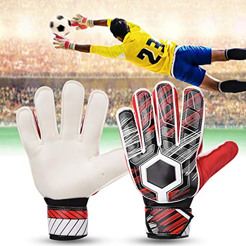 Yctze Latex Nylon PU Fußball-Torwarthandschuhe für Erwachsene Rot 8# – Fingerschutz – Fußball-Torwarthandschuhe für und Erwachsene (7#) von Yctze