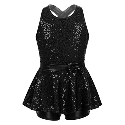 Yeahdor Mädchen Pailletten Tanzkleid Glitzer Ballettanzug Kinder Ballett Trikot Jazz Hip Hop Kleider mit Kurz Hose und Rock Schwarz 158-164/13-14 Jahre Yeahdor Mädchen Pailletten Tanzkleid Glitzer Ballettanzug Kinder Ballett Trikot Jazz Hip Hop Kleider mit Kurz Hose und Rock Schwarz 158-164/13-14 Jahre von Yeahdor